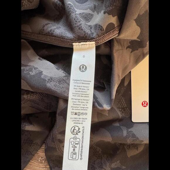 Lululemon Wunder Train High Rise 25” Hidden Heritage Lace Black Size 6 NWT - Picture 6 of 7